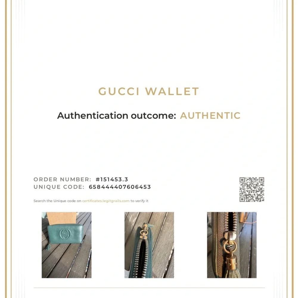 EUC Authentic Gucci Forrest Green Leather Soho Zippy Wallet with Tassel - Picture 12 of 12